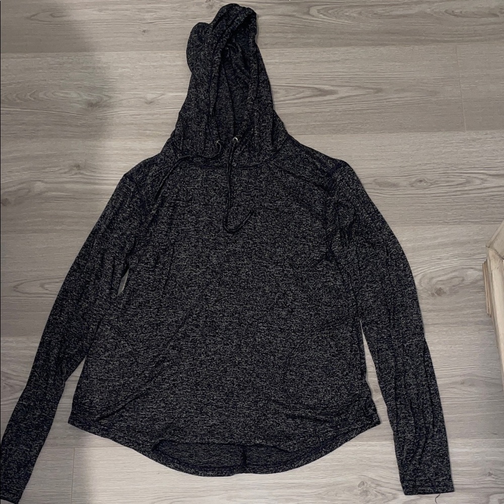 Women's Black Hooded Top